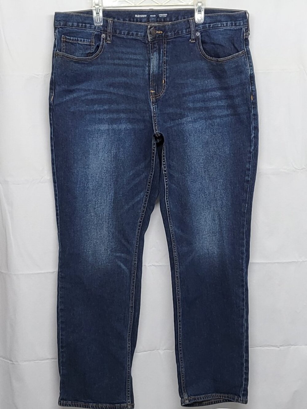 Old Navy Mens Jeans 40 X 32 Straight Leg Built In Flex Darkwash Blue Denim